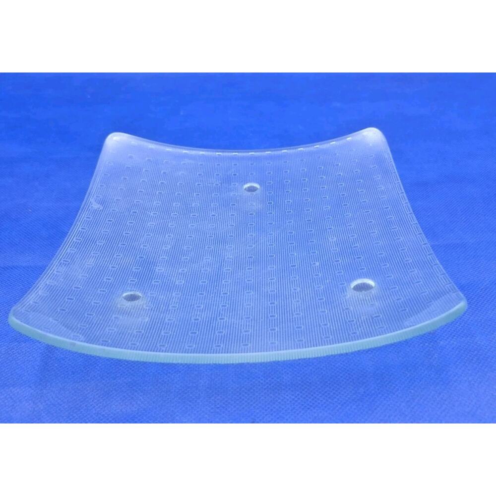 Square Clear Glass Trinket Tray Dot Pattern Raised Bubble Feet 7x7x2"